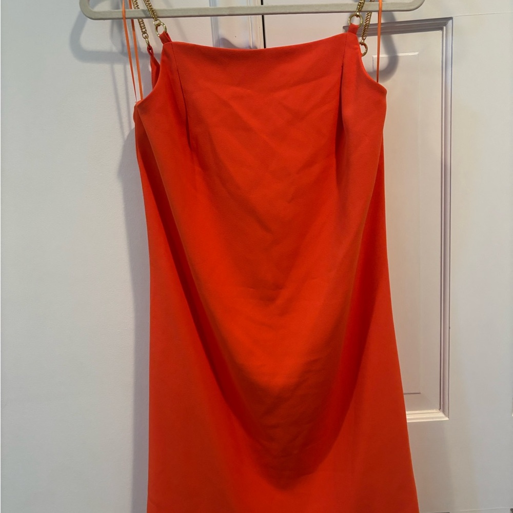 Trina Turk Orange Dress with Gold Straps
